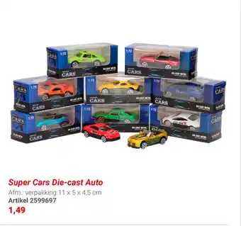 Lobbes Super cars die-cast auto aanbieding