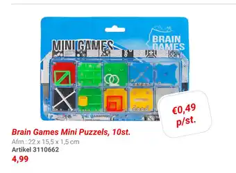 Lobbes Brain games mini puzzels, 10 st. aanbieding