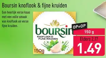 ALDI Boursin knoflook & fijne kruiden 150g aanbieding
