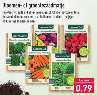 ALDI Gardenline Bloemen- of groentezaadmatje aanbieding