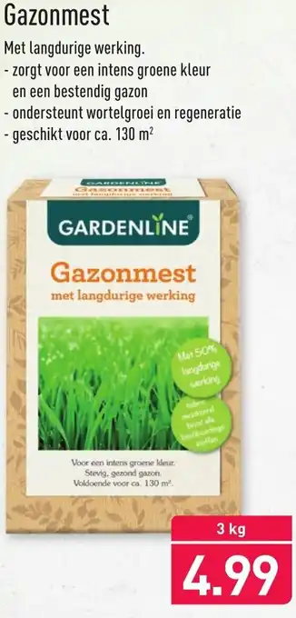 ALDI Gardenline Gazonmest 3kg aanbieding