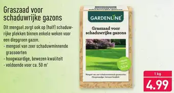 ALDI Gardenline Graszaad voor schaduwrijke gazons 1kg aanbieding