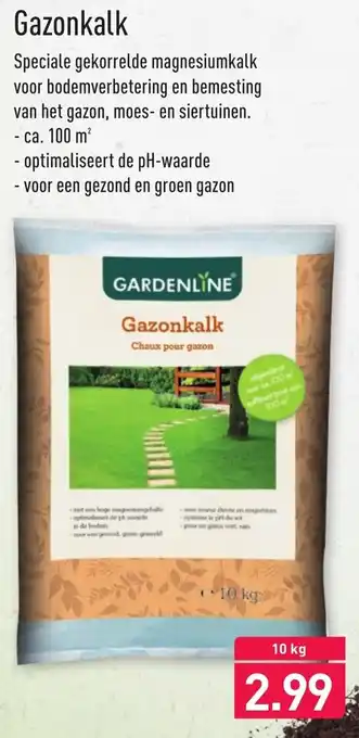 ALDI Gardenline Gazonkalk 10kg aanbieding