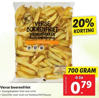 Lidl Verse boerenfriet 700g aanbieding