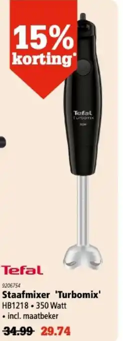 Marskramer Tefal Staafmixer Turbomix | HB1218 aanbieding