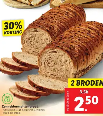 Lidl Zonnebloempittenbrood 2 st aanbieding