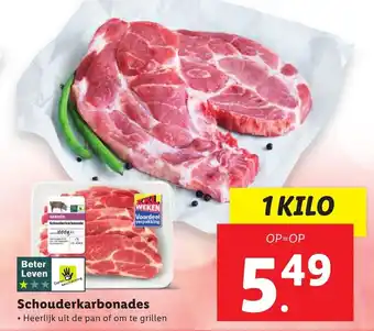 Lidl Schouderkarbonades 1kg aanbieding