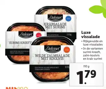 Lidl Delicieux Luxe vissalade 110g aanbieding