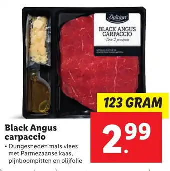 Lidl Delicieux Black Angus carpaccio 123g aanbieding