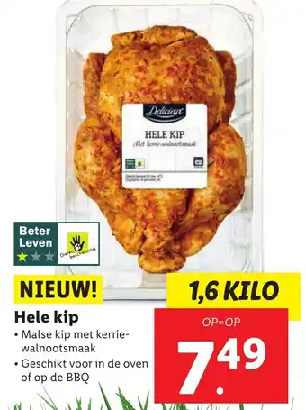 Lidl Delicieux Hele kip 1.6kg aanbieding