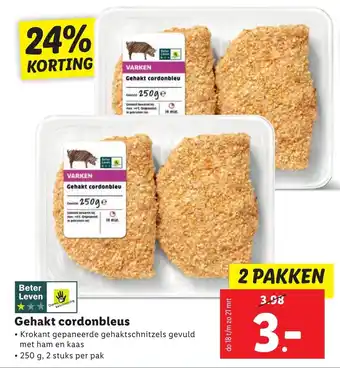 Lidl Gehakt cordonbleus 2*250g aanbieding