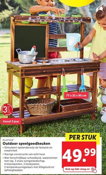 Lidl Playtive Outdoor speelgoedkeuken 77*32*95 cm aanbieding