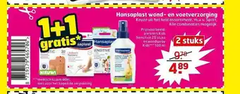 Trekpleister Hansaplast Wond- En Voetberzorging 1+1 Gratis aanbieding