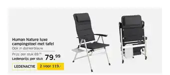 ANWB Human Nature Luxe Campingstoel Met Tafel aanbieding