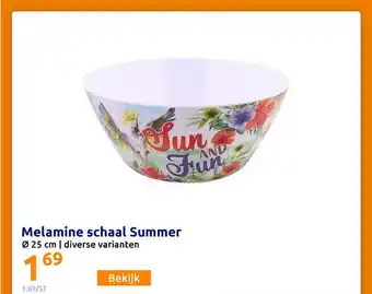 Action Melamine Schaal Summer Ø 25 Cm aanbieding