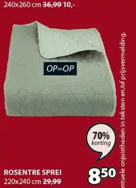 Jysk Rosentre sprei aanbieding