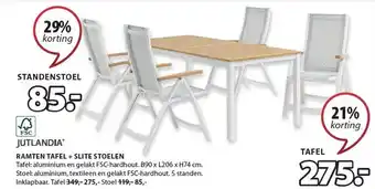 Jysk Ramten tafel + slite stoelen aanbieding