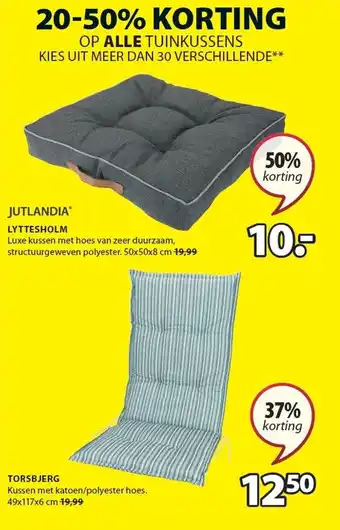 Jysk 20-50% korting op alle tuinkussens aanbieding