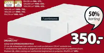 Jysk Gold s50 springveermatras aanbieding