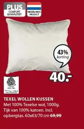 Jysk Texel wollen kussen aanbieding