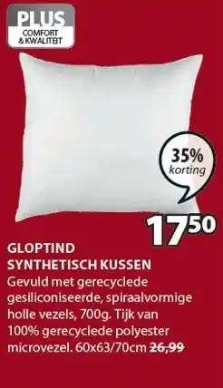 Jysk Gloptind synthetisch kussen aanbieding