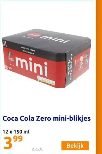 Action Coco Coca Zero Mini-Blikjes 12 X 150 Ml aanbieding