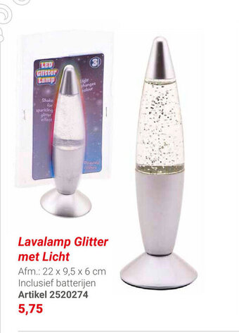 Lobbes Lavalamp glitter met licht aanbieding