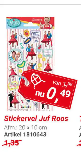 Lobbes Stickervel juf roos aanbieding