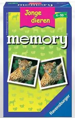 Top1Toys Spel Memory Jonge Dieren Pocket aanbieding