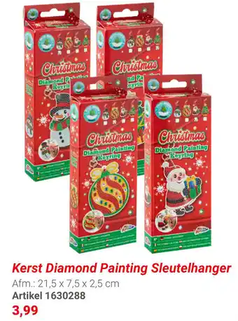 Lobbes Kerst diamond painting sleutelhanger aanbieding