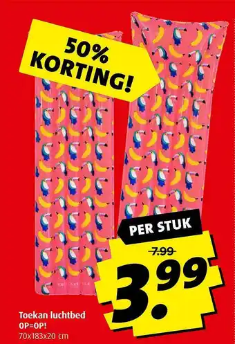 Boni Toekan Luchtbed 70x183x20 Cm 50% Korting aanbieding