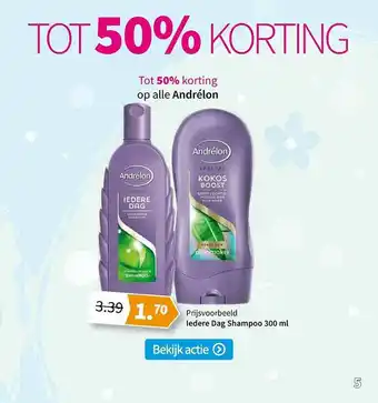 Plein.nl Andrélon Iedere Dag Shampoo 300 ML Tot 50% Korting aanbieding