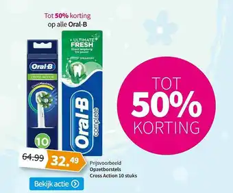 Plein.nl Oral-B Opzetborstels Cross Action 10 Stuks Tot 50% Korting aanbieding