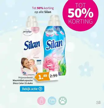 Plein.nl Silan Wasmiddelcapsules Discs Color 15 Stuks Tot 50% Korting aanbieding