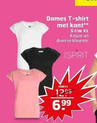 Trekpleister Dames T-Shirt Met Kant aanbieding