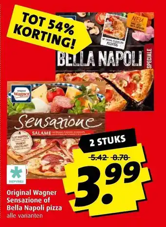 Boni Original wagner sensazione of bella napoli pizza tot 54% korting aanbieding