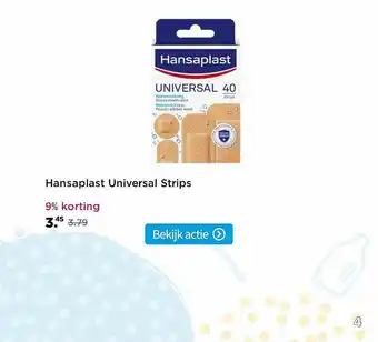 Plein.nl Hansaplast Universal Strips 9% Korting aanbieding