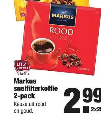 ALDI Markus Snelfilterkoffie 2-Pack aanbieding