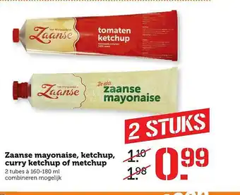 Coop Zaanse Mayonaise, Ketchup, Curry Ketchup Of Metchup aanbieding