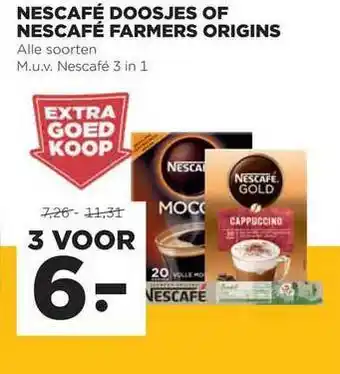 Jumbo Nescafé doosjes of nescafé farmers origins aanbieding