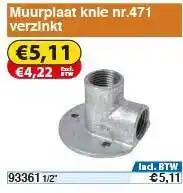 Toolstation muurplaat knie nr. 471 verzinkt aanbieding