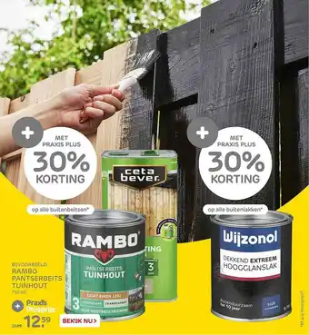 Praxis Rambo pantserbeits tuinhout 30% korting aanbieding