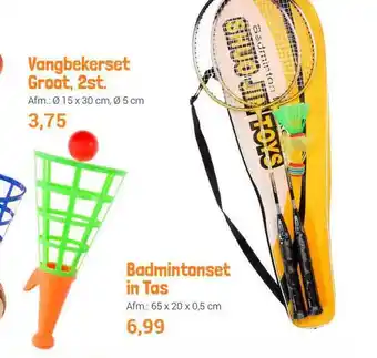 Lobbes Vangbekerset Groot, 2st Of Badmintonset In Tas aanbieding