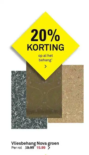 Karwei Vliesbehang Nova Groen 20% Korting aanbieding