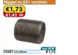 Toolstation nippel nr.531 verzinkt aanbieding