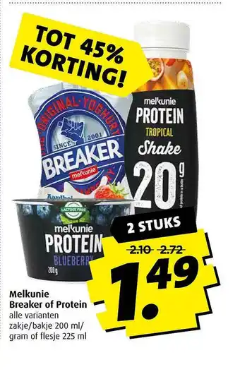 Boni Melkunie Breaker Of Protein Tot 45% Korting aanbieding