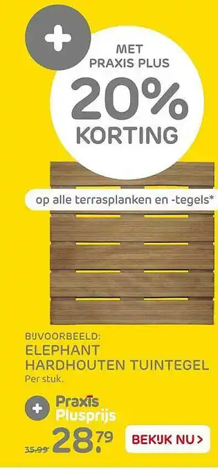 Praxis Elephant Hardhouten Tuintegel 20% Korting aanbieding