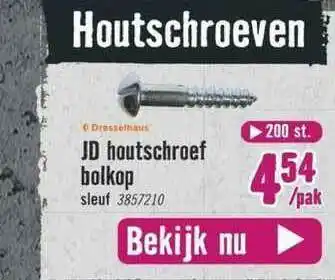 Hornbach JD Houtschroef Bolkop aanbieding