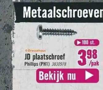 Hornbach JD Plaatschroef Phillips (PH1) aanbieding