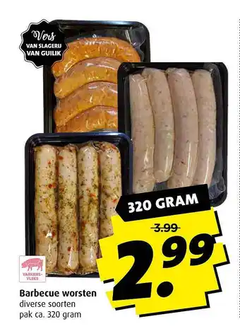 Boni Barbecue Worsten aanbieding